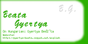 beata gyertya business card